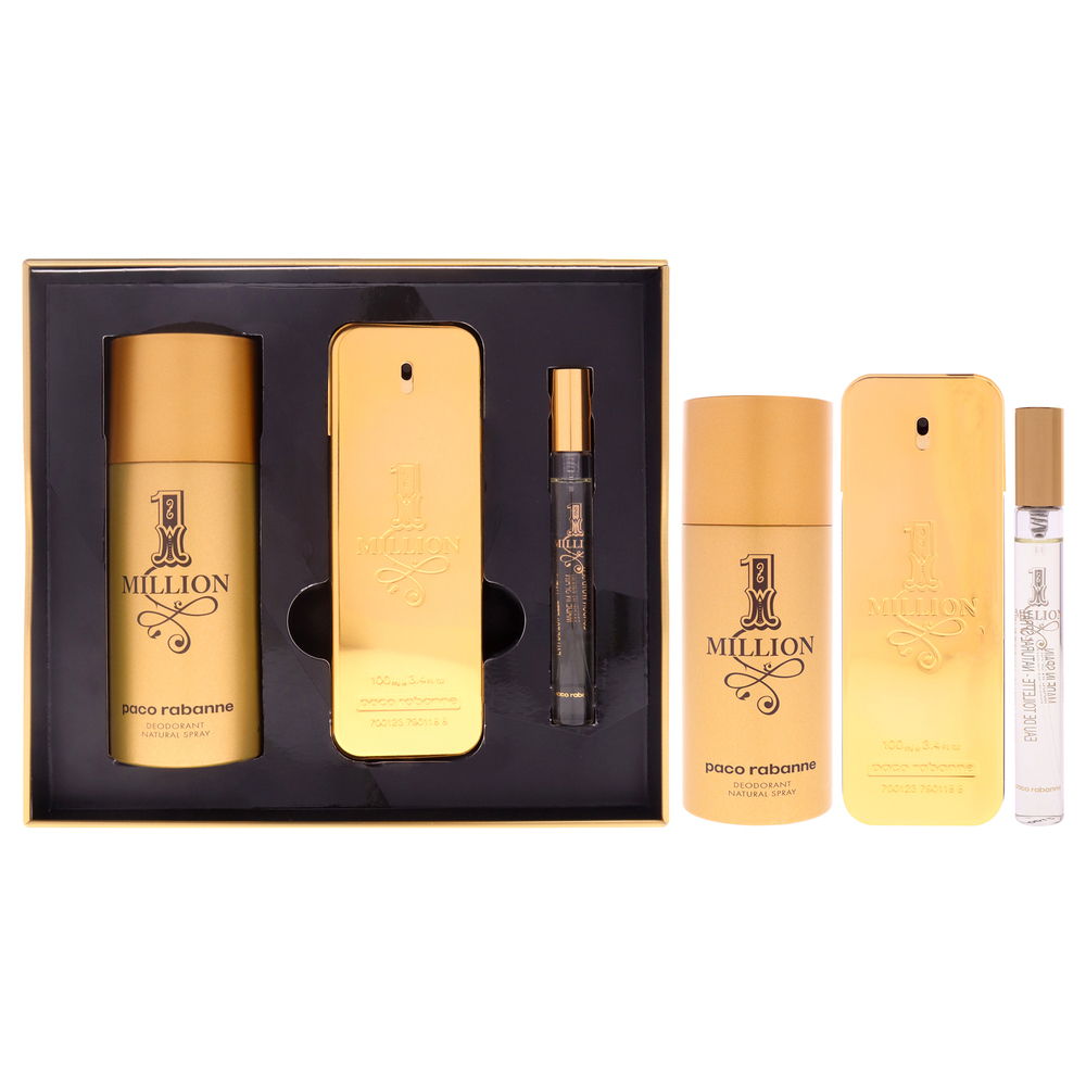1 Million by Paco Rabanne Men 3 Pc Gift Set